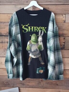 Upcycled Shrek Graphic  T-shirt